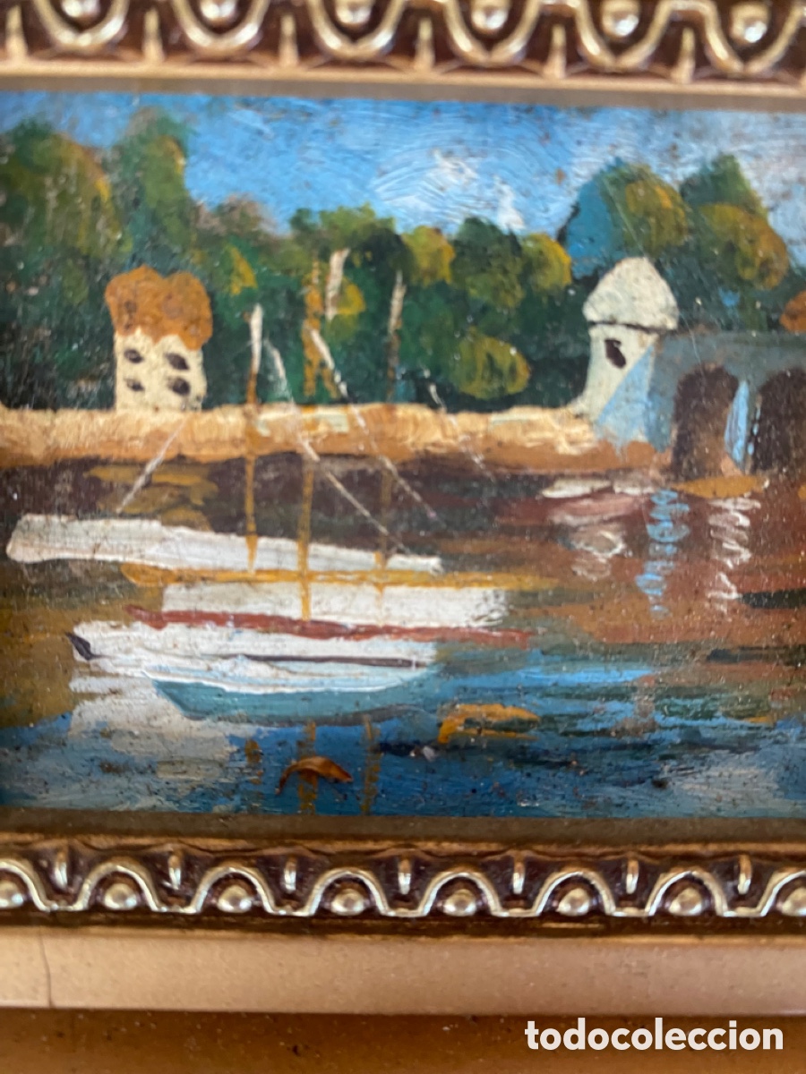 Arte: Lote de dos &oacute;leos antiguos - Foto 11