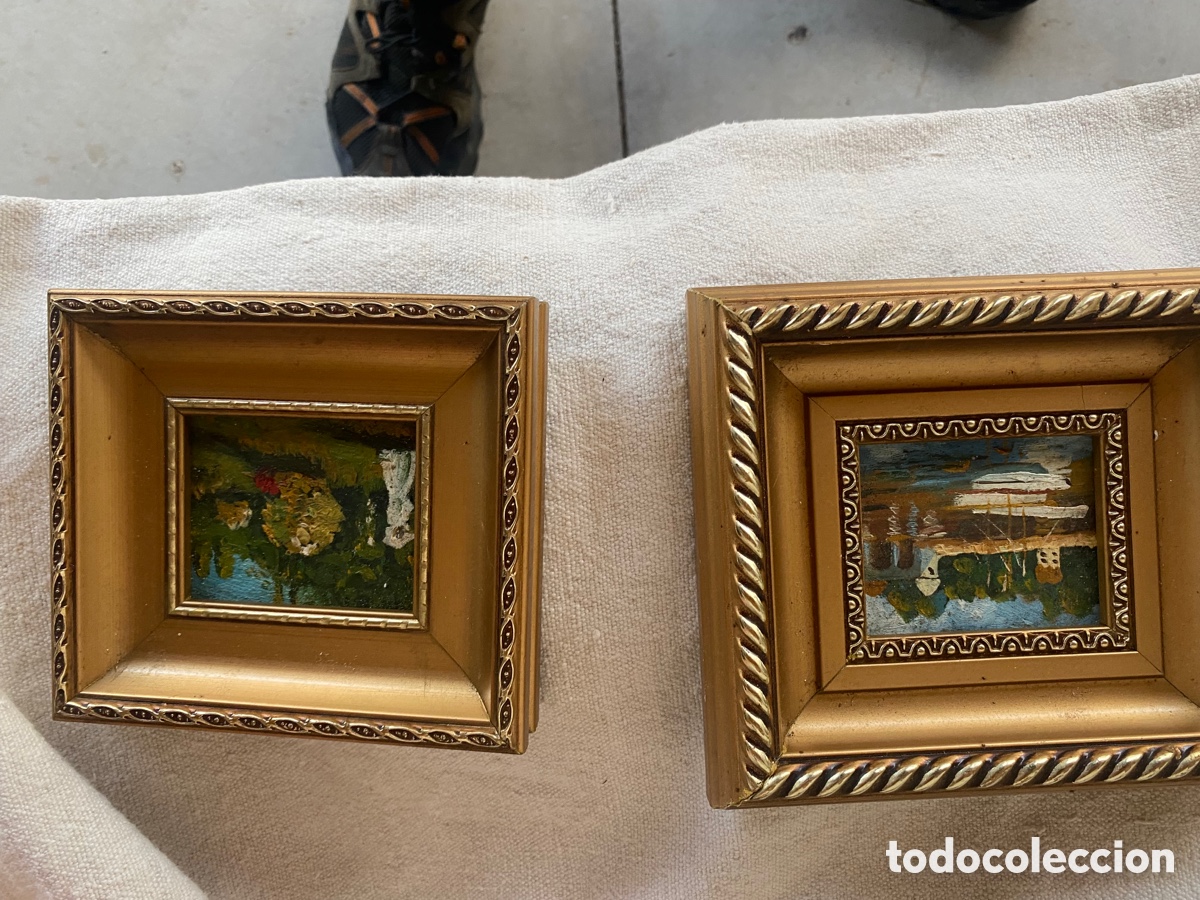 Arte: Lote de dos &oacute;leos antiguos - Foto 1