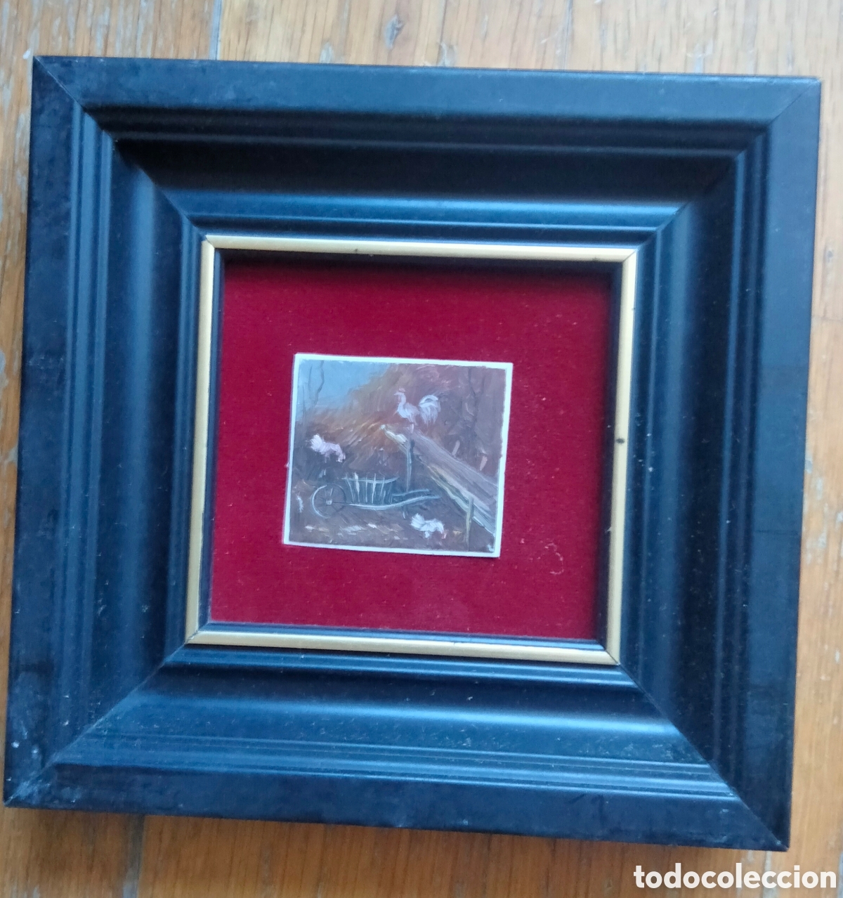 Arte: &Oacute;leo miniatura. Preciosismo. 4 cms - Foto 1