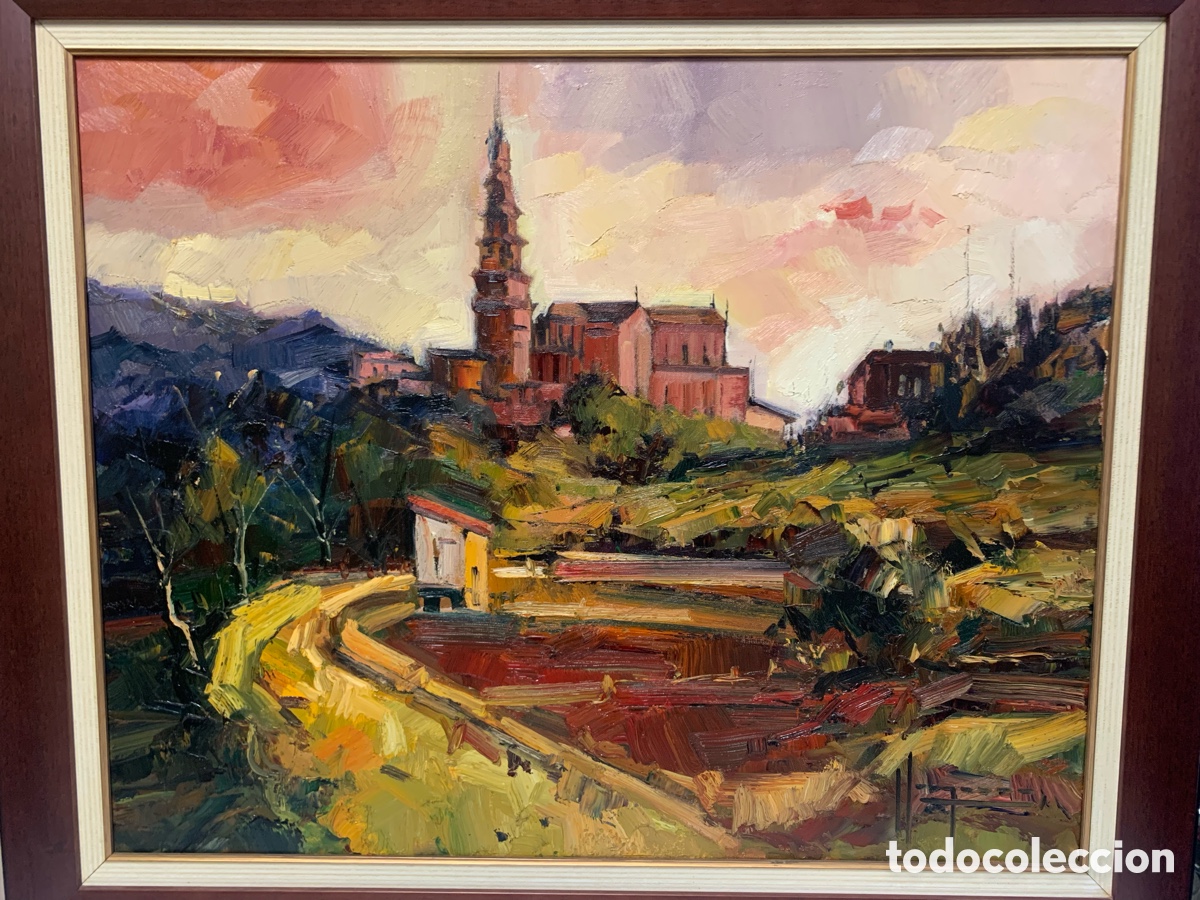 Arte: Juan Jorquera Rodr&iacute;guez 1952, vista de Castellar del Valles 2002, 80x64 obra y 98x82 marco @6