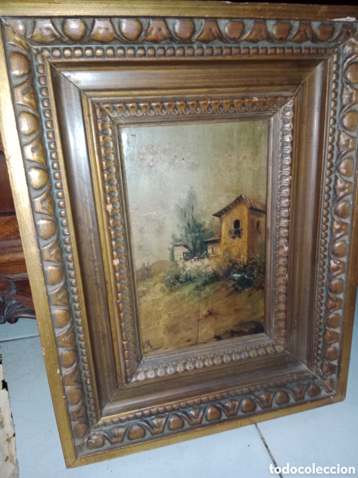 Arte: Cuadro &Oacute;leo sobre tabla, Paisaje...40x32 cm..