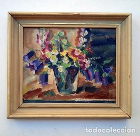 Arte: Cuadro bodeg&oacute;n de jarron con flores