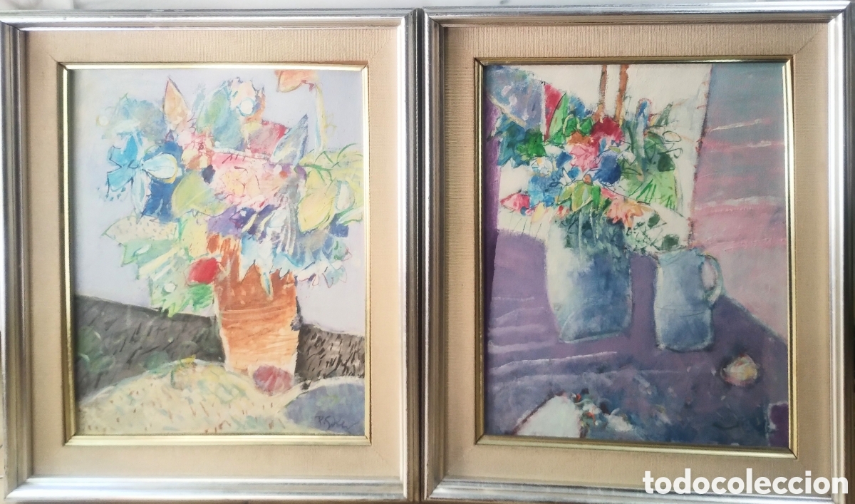 Arte: Pedro Soler Valero, pareja de &oacute;leos sobre tablilla