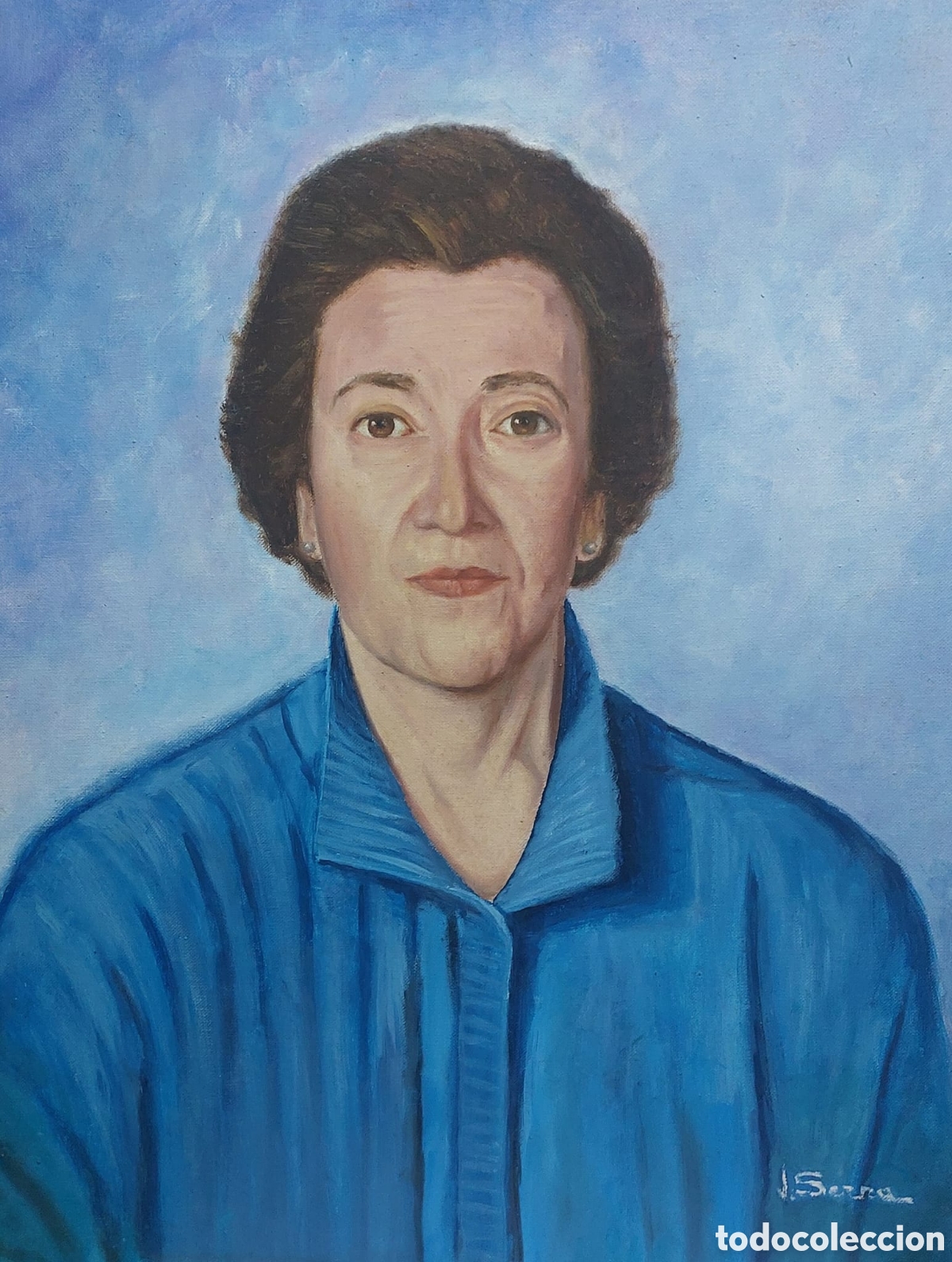 Arte: SERRACJOSEP.OLEO TELA RETRATO SE&Ntilde;ORA. 61 X 50
