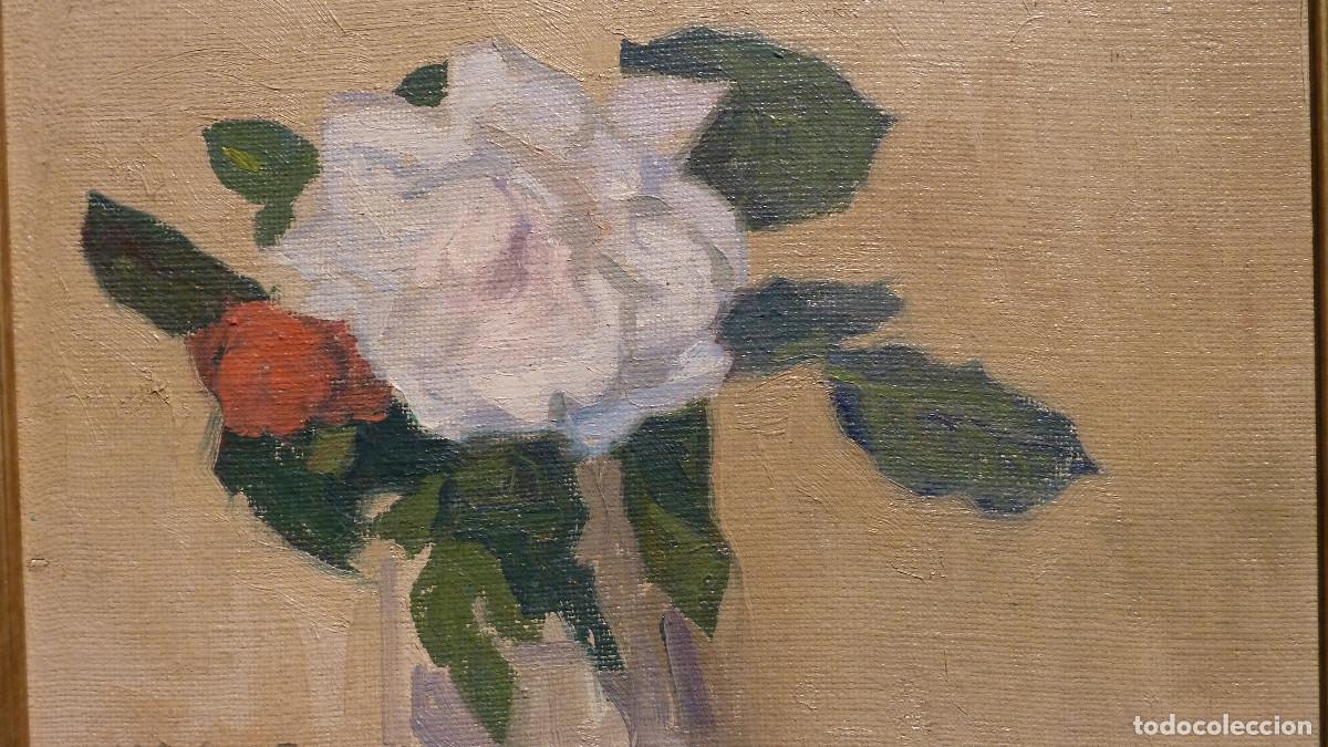 Arte: Puig Perucho, flor.. Oleo/lienzo - Foto 5