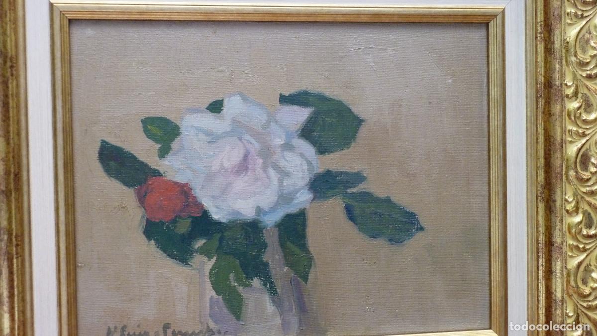 Arte: Puig Perucho, flor.. Oleo/lienzo - Foto 10