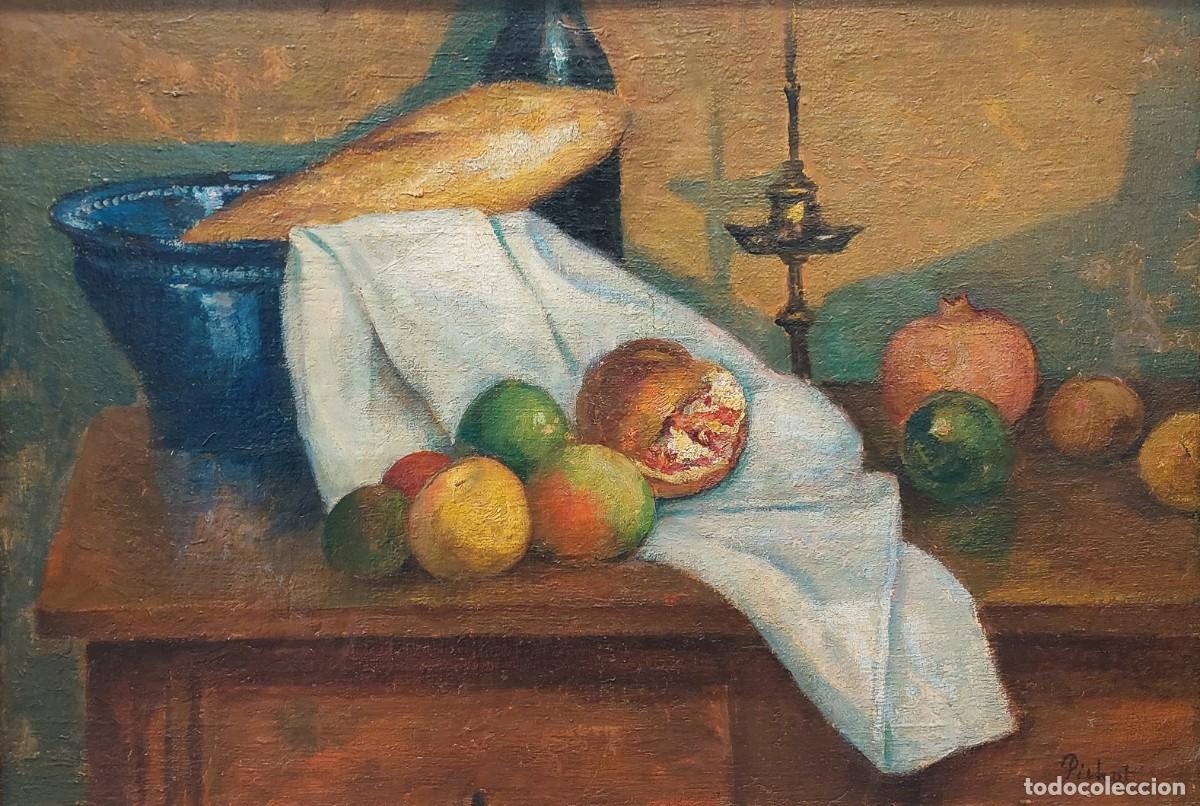 Arte: Ram&oacute;n Pichot Giron&eacute;s (1871-1925). Bodeg&oacute;n, &oacute;leo sobre lienzo. - Foto 1