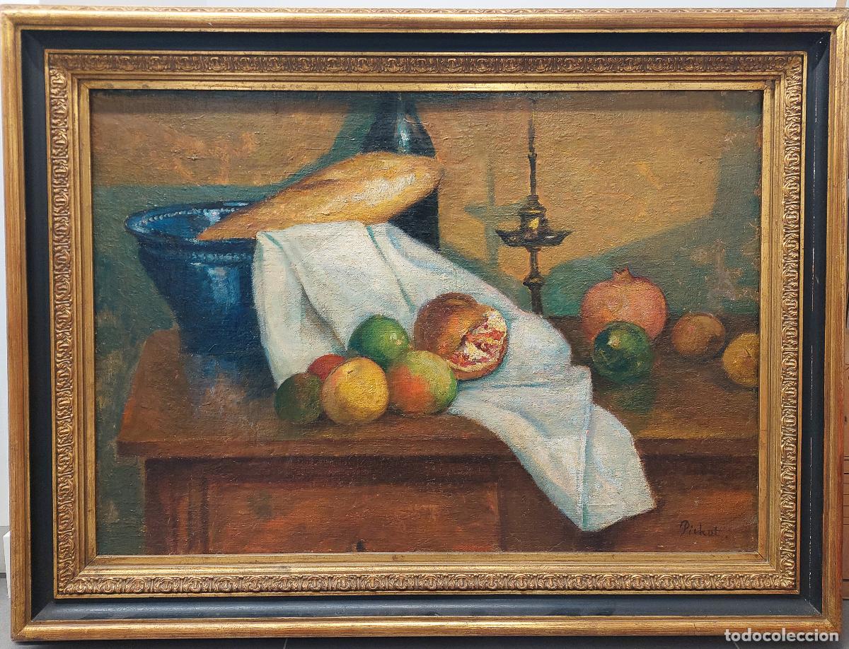 Arte: Ram&oacute;n Pichot Giron&eacute;s (1871-1925). Bodeg&oacute;n, &oacute;leo sobre lienzo. - Foto 2