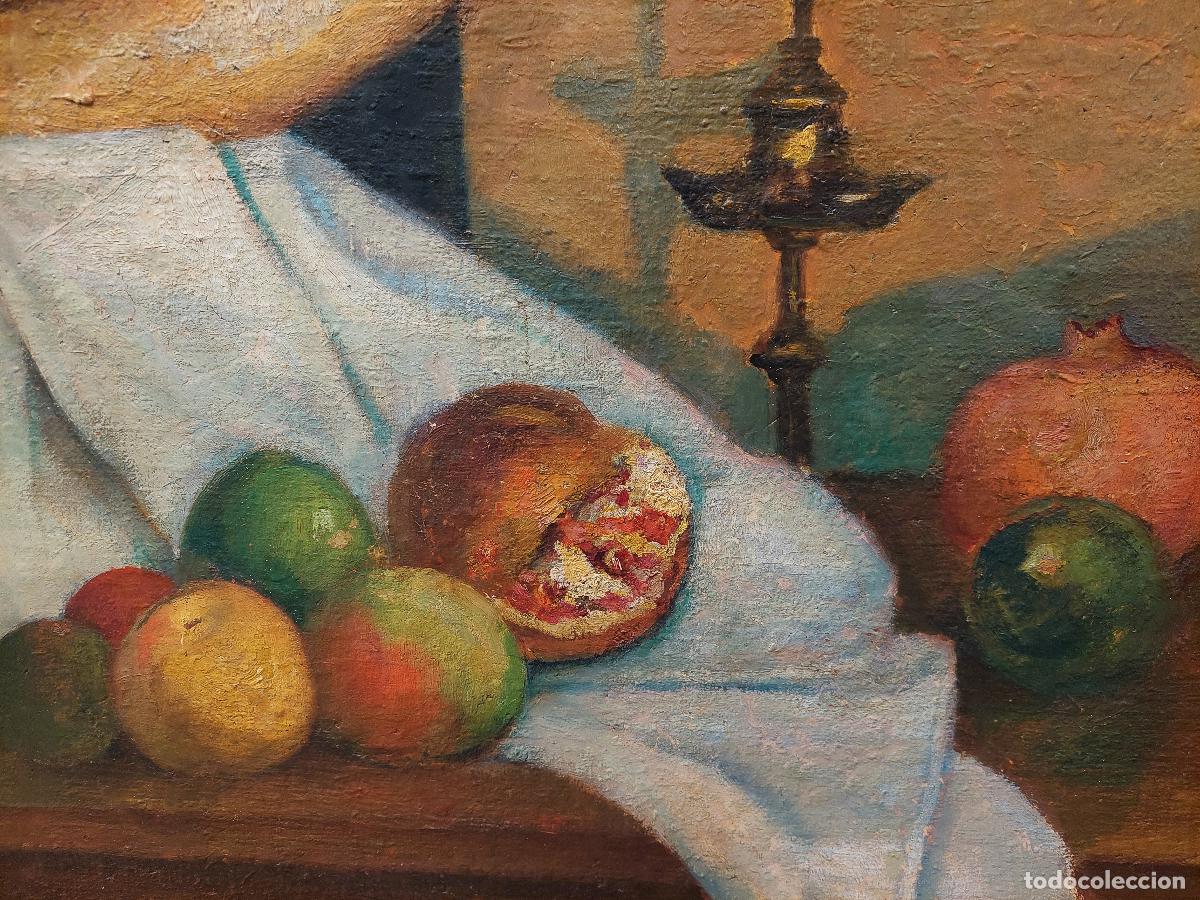 Arte: Ram&oacute;n Pichot Giron&eacute;s (1871-1925). Bodeg&oacute;n, &oacute;leo sobre lienzo. - Foto 3