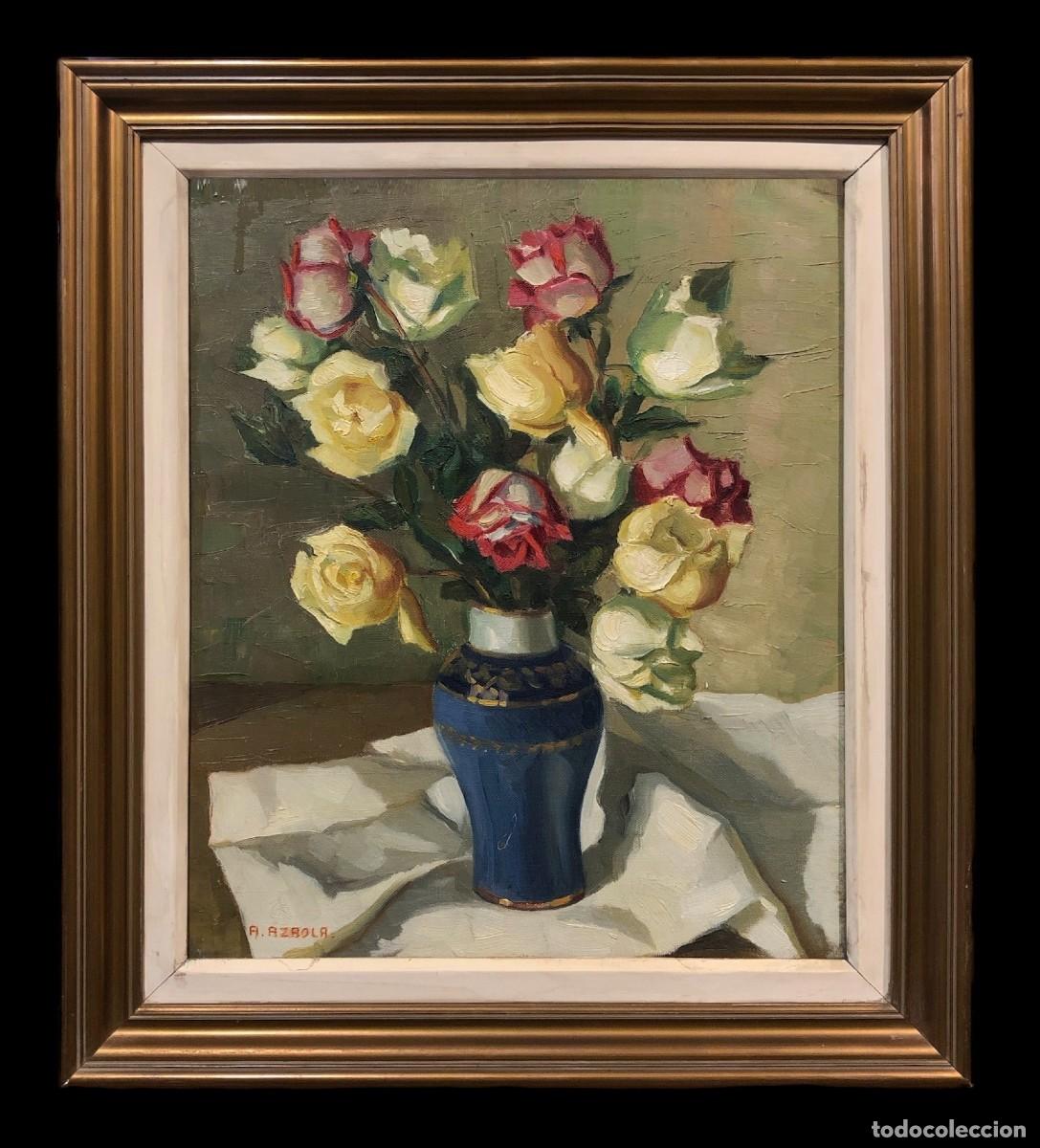 Arte: ELEGANTE FLORERO DE ROSAS - Foto 1