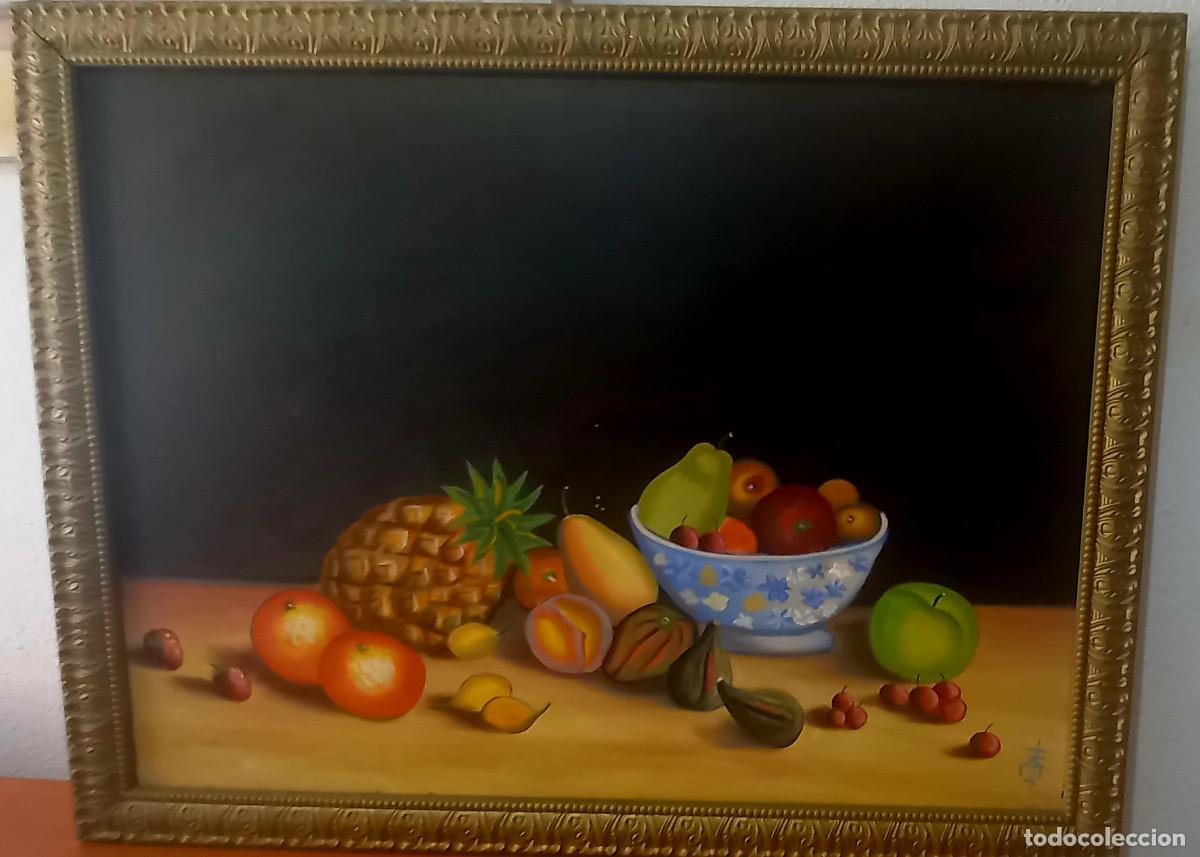 Arte: Lienzo Canvas Bodeg&oacute;n con Marco Pintado a Mano por Pintor Senegal&eacute;s