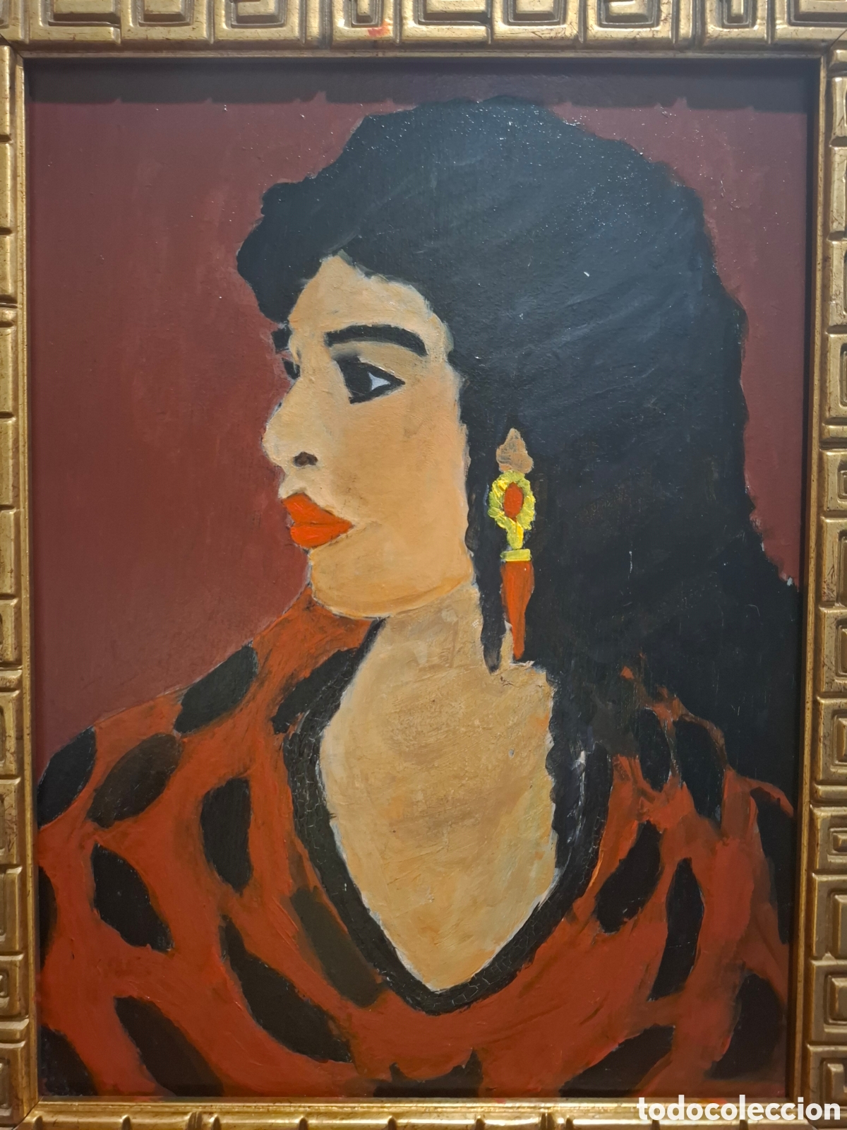 Arte: Oleo sobre tabla 47x37 rostro de mujer - Foto 2