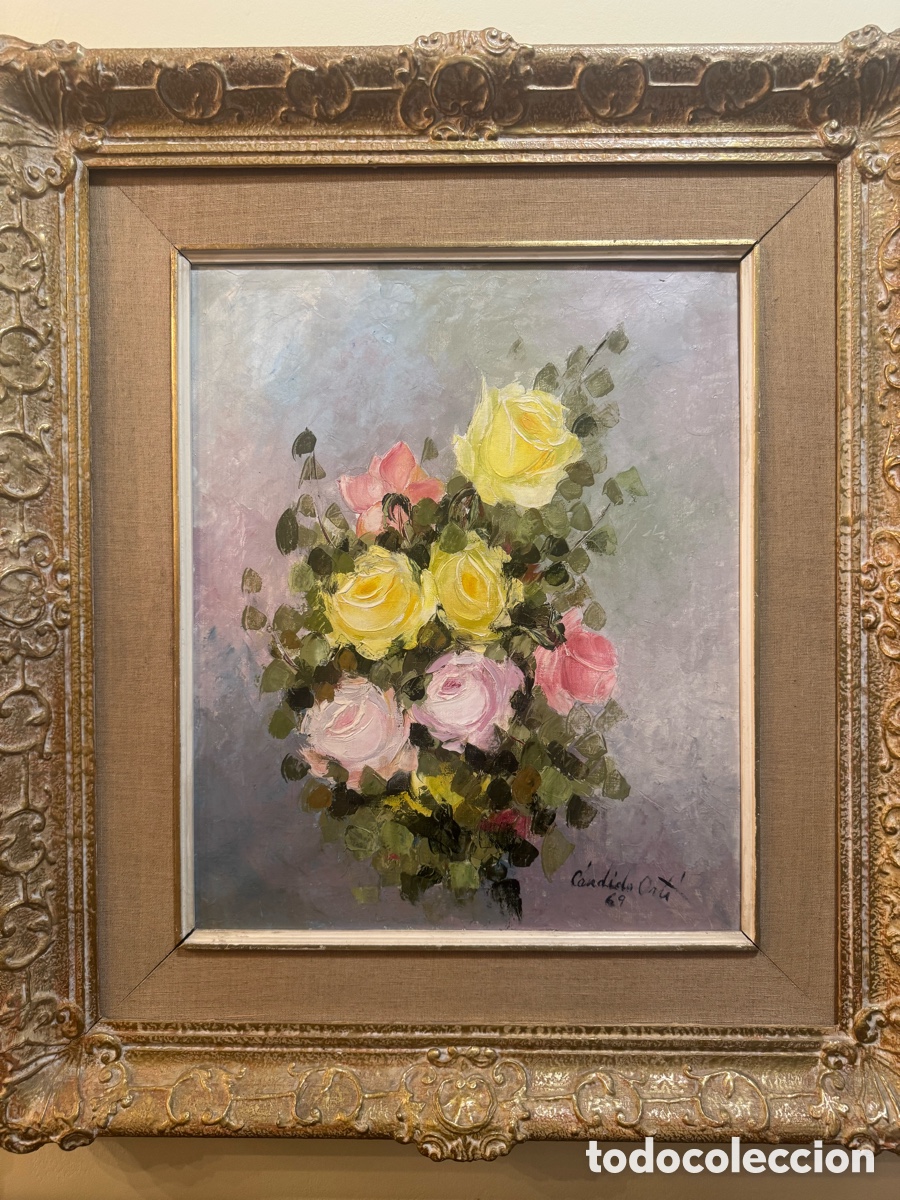 Arte: Bodeg&oacute;n flores oleo sobre lienzo - Foto 1