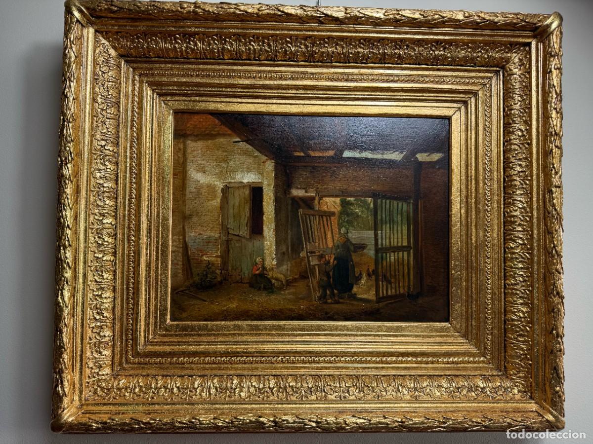 Arte: &Oacute;leo sobre panel de caoba S. XIX - Foto 1