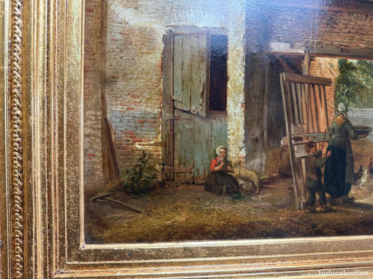 Arte: &Oacute;leo sobre panel de caoba S. XIX - Foto 4