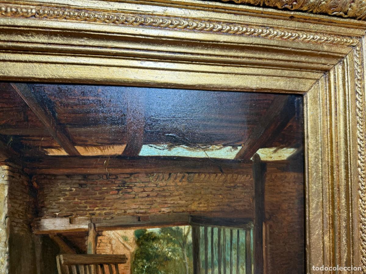 Arte: &Oacute;leo sobre panel de caoba S. XIX - Foto 5