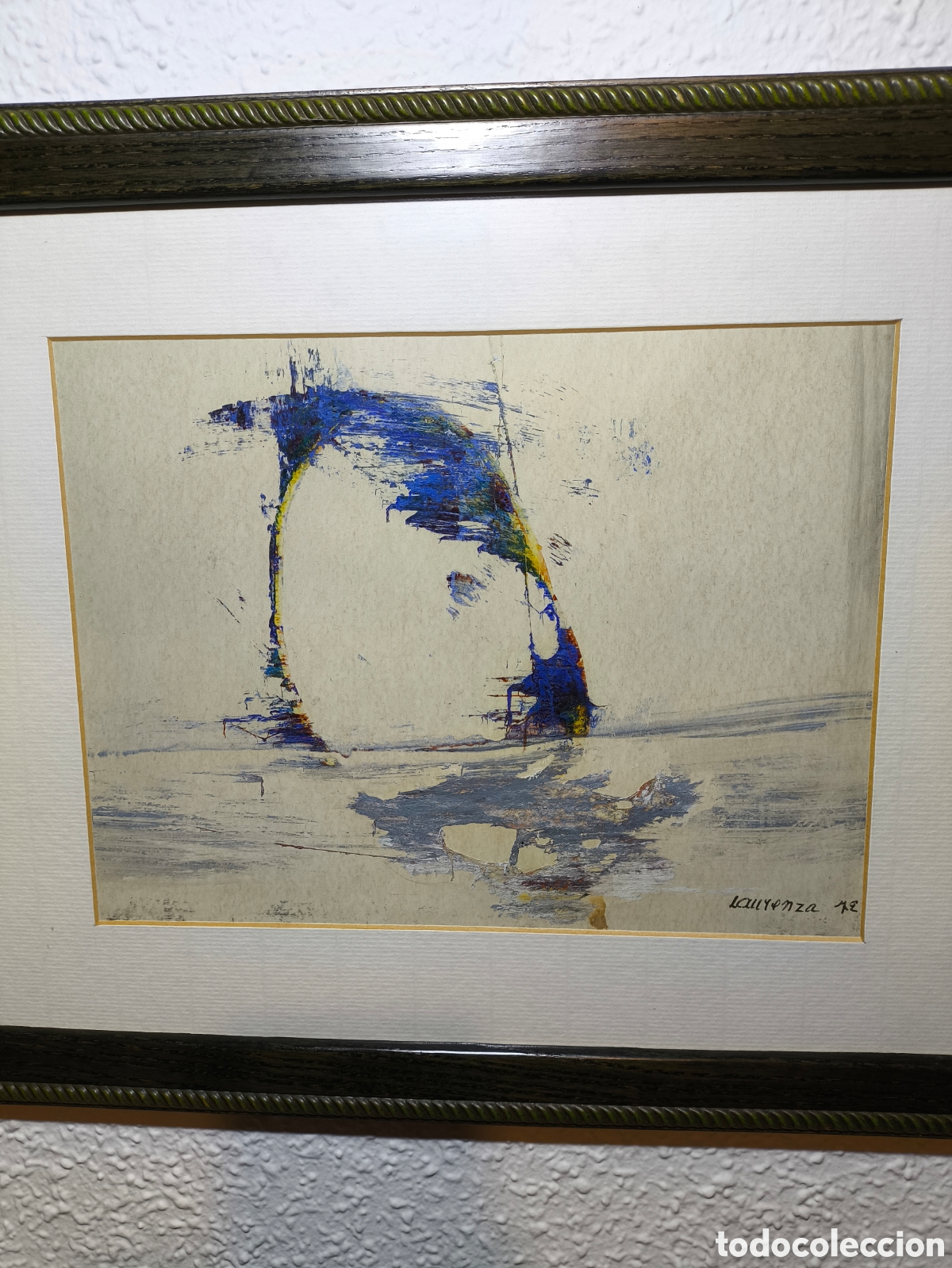Arte: Cuadro composici&oacute;n abstracta en azul &ndash; T&eacute;cnica mixta (1972) - Foto 3