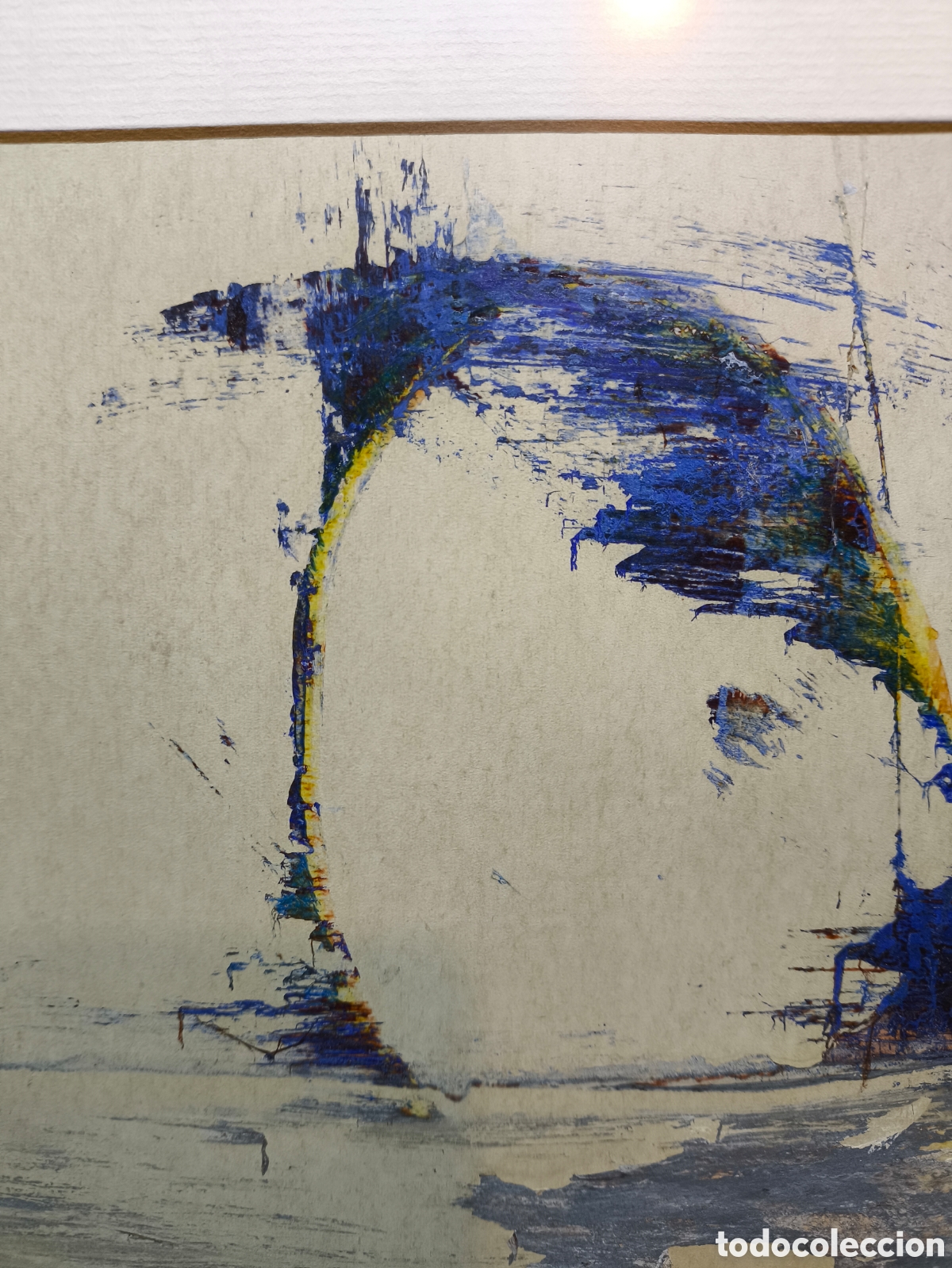 Arte: Cuadro composici&oacute;n abstracta en azul &ndash; T&eacute;cnica mixta (1972) - Foto 4