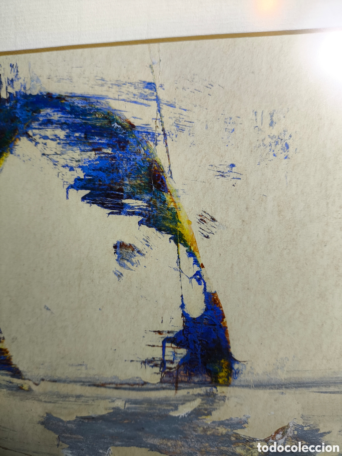 Arte: Cuadro composici&oacute;n abstracta en azul &ndash; T&eacute;cnica mixta (1972) - Foto 5