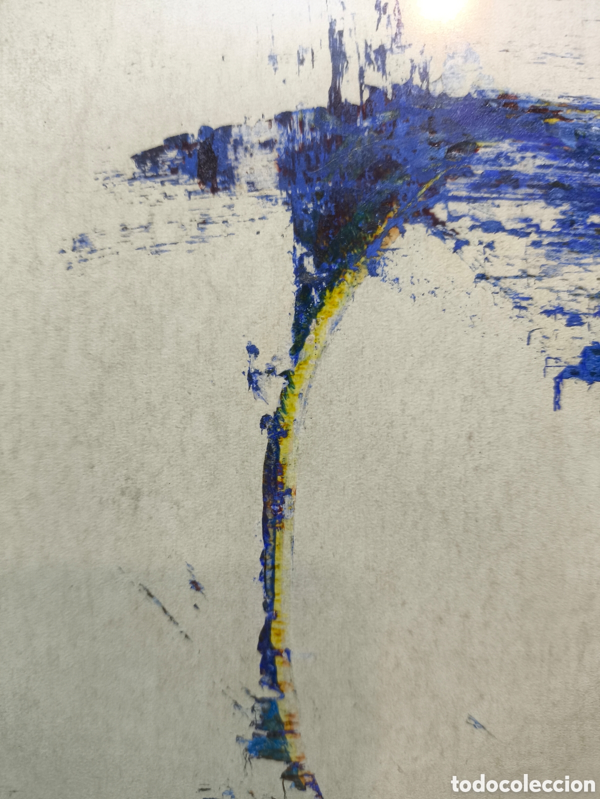 Arte: Cuadro composici&oacute;n abstracta en azul &ndash; T&eacute;cnica mixta (1972) - Foto 6