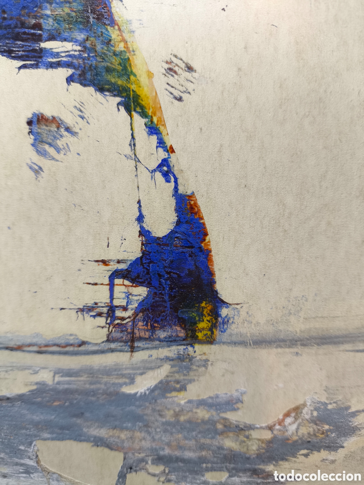 Arte: Cuadro composici&oacute;n abstracta en azul &ndash; T&eacute;cnica mixta (1972) - Foto 7