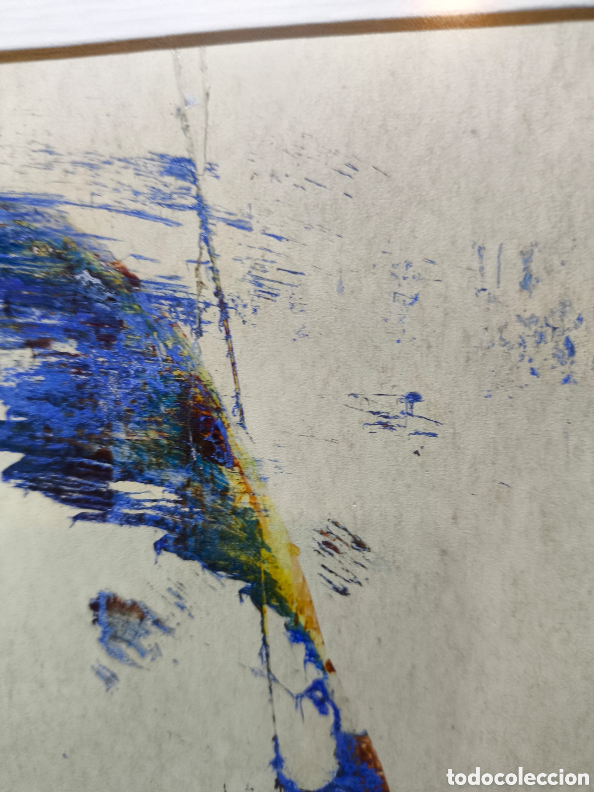 Arte: Cuadro composici&oacute;n abstracta en azul &ndash; T&eacute;cnica mixta (1972) - Foto 8