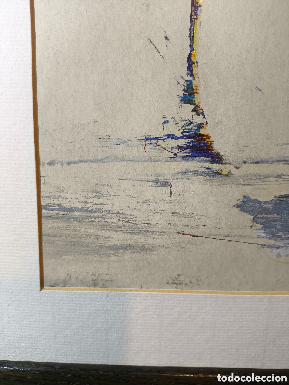 Arte: Cuadro composici&oacute;n abstracta en azul &ndash; T&eacute;cnica mixta (1972) - Foto 11