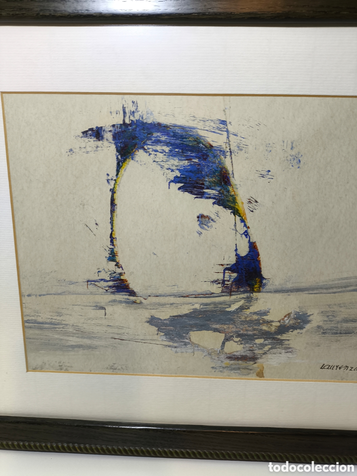 Arte: Cuadro composici&oacute;n abstracta en azul &ndash; T&eacute;cnica mixta (1972) - Foto 12