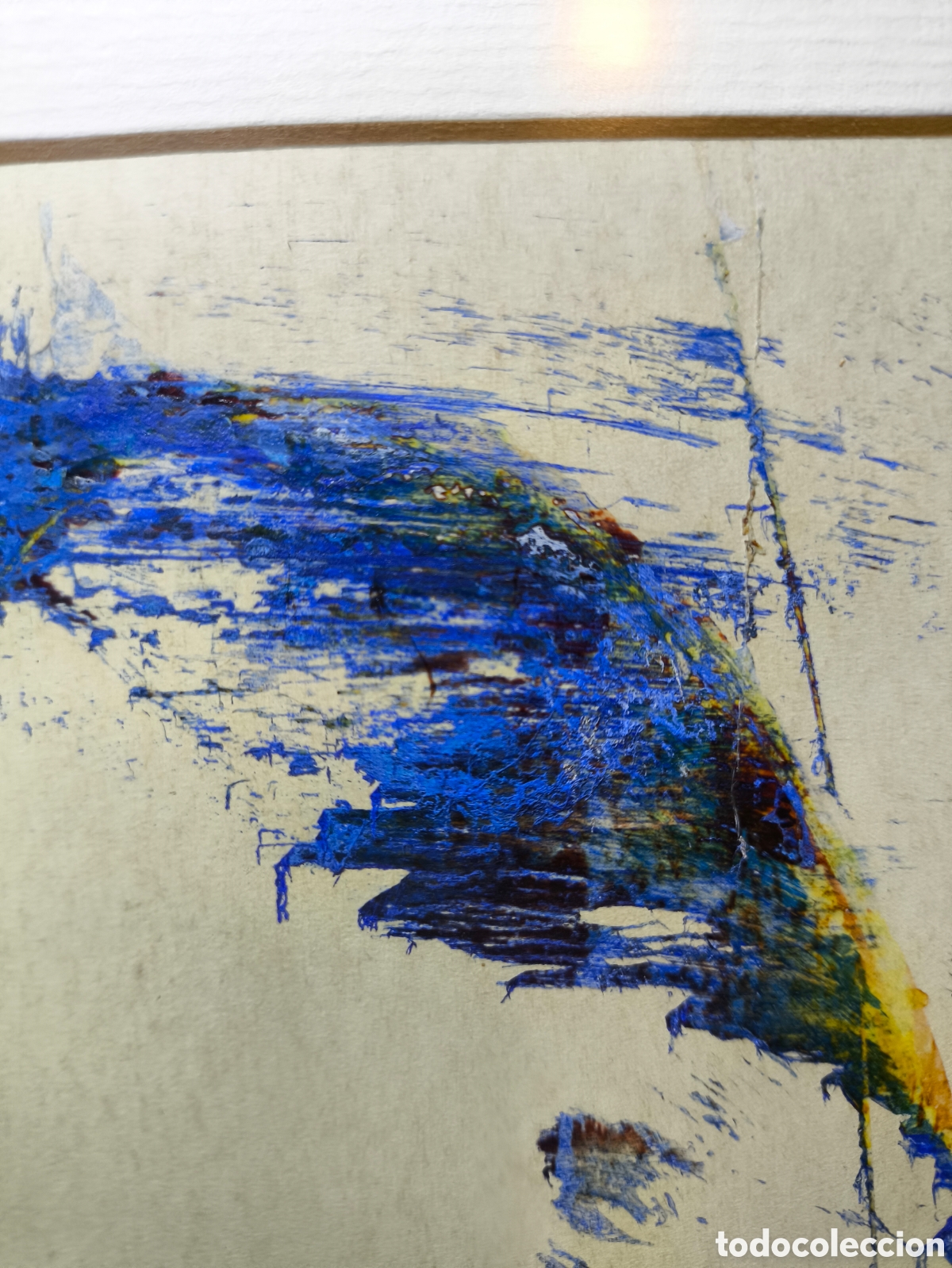 Arte: Cuadro composici&oacute;n abstracta en azul &ndash; T&eacute;cnica mixta (1972) - Foto 13
