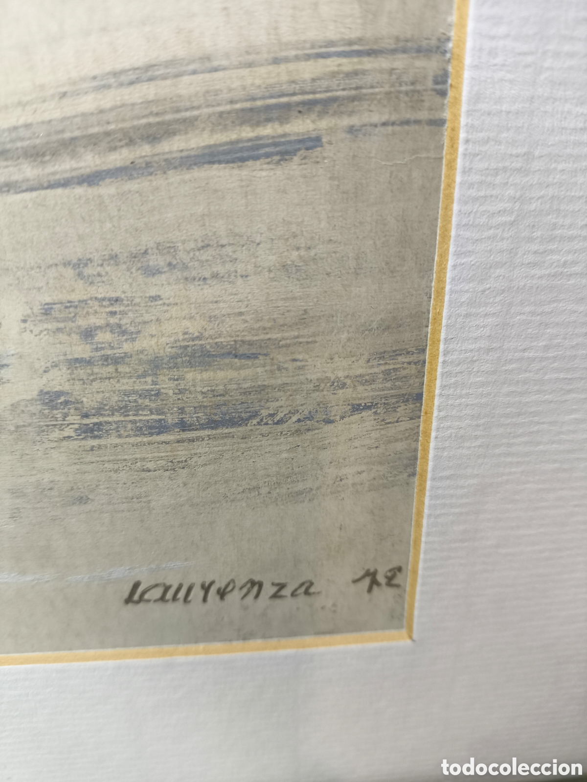 Arte: Cuadro composici&oacute;n abstracta en azul &ndash; T&eacute;cnica mixta (1972) - Foto 15