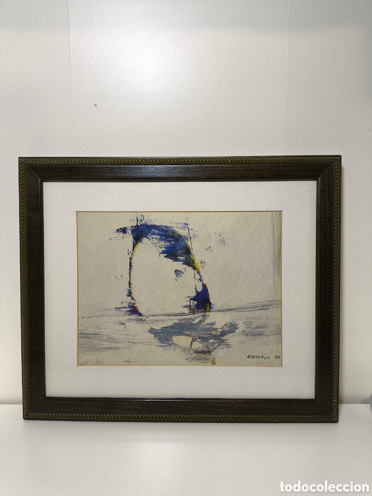 Arte: Cuadro composici&oacute;n abstracta en azul &ndash; T&eacute;cnica mixta (1972) - Foto 17
