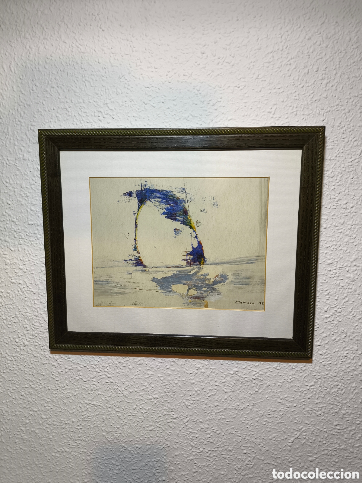 Arte: Cuadro composici&oacute;n abstracta en azul &ndash; T&eacute;cnica mixta (1972) - Foto 1