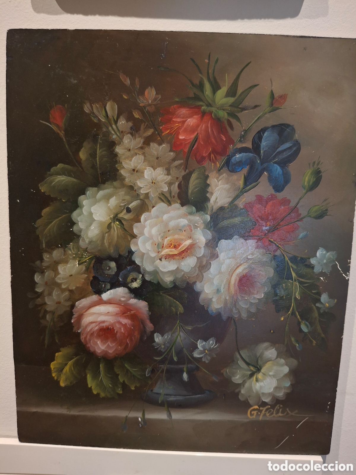 Arte: Florero pintura al &oacute;leo - Foto 1