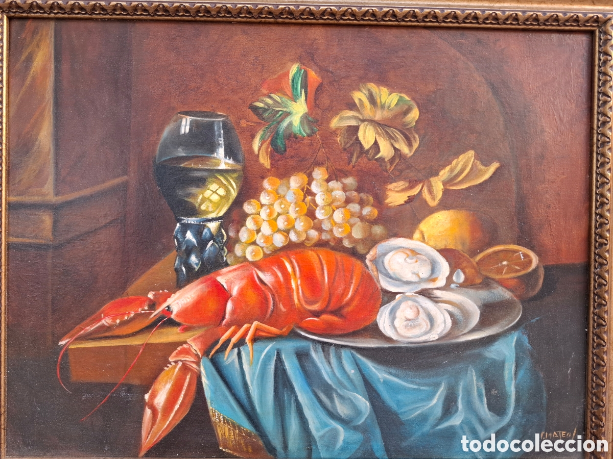 Arte: Bodeg&oacute;n oleo sobre lienzo 60x45 total 73x58 - Foto 2