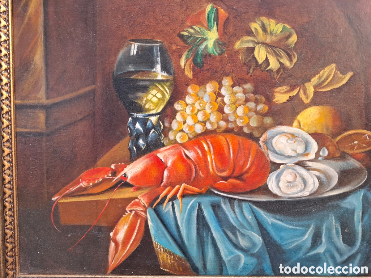 Arte: Bodeg&oacute;n oleo sobre lienzo 60x45 total 73x58 - Foto 3