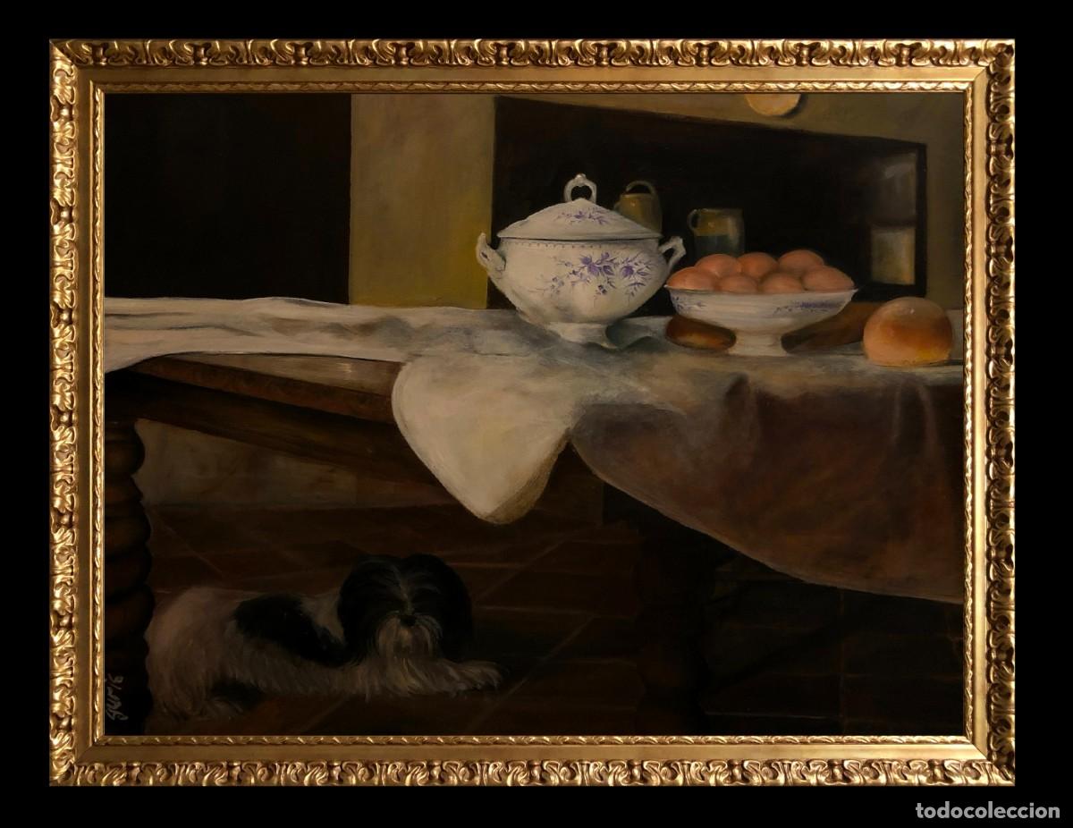 Arte: BODEGON CON SOPERA Y PERRO - Foto 1