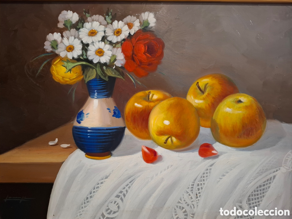 Arte: Oleo sobre lienzo bonito bodegon 63x53 - Foto 2