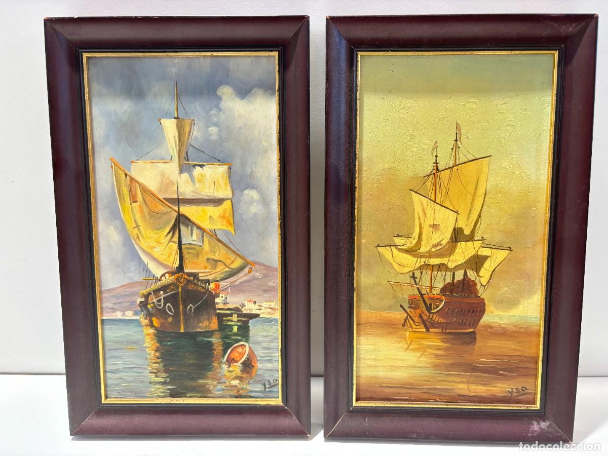 Arte: CUADROS MARITIMOS OLEO SOBRE TABLA