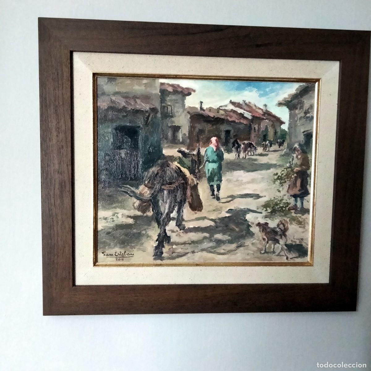Arte: Cuadro Original de Enrique Seco San Esteban Zamora 2015. Vista de Pueblo.