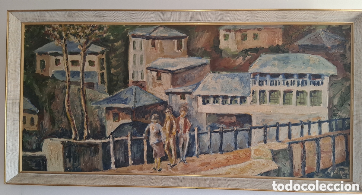 Arte: CUADRO DEL GRAN ARQUITECTO Y PINTOR GERARDO AYALA EN 1968 - Foto 1