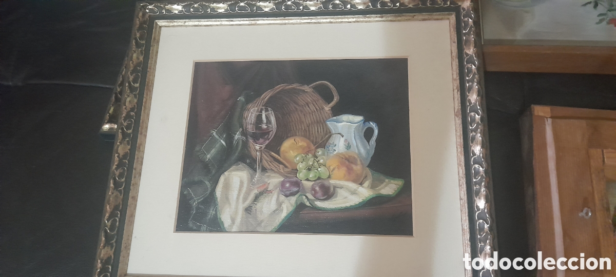Arte: Cuadro de jarr&oacute;n y cesto con fruta - Foto 1