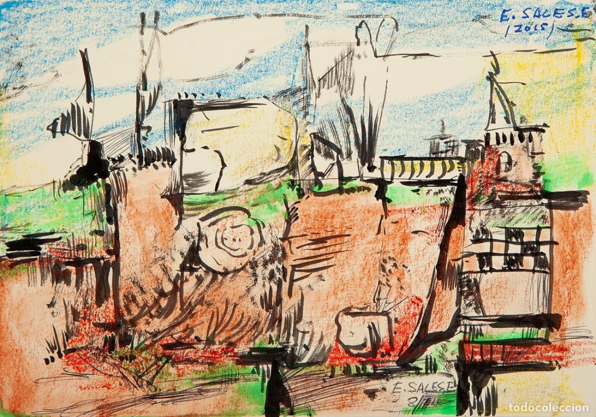 Kunst: EDUARDO SALES, (Valencia, 1927). &ldquo;Composici&oacute;n&rdquo;, 2015. T&eacute;cnica mixta sobre papel.Medidas: 14 x 20 cm.