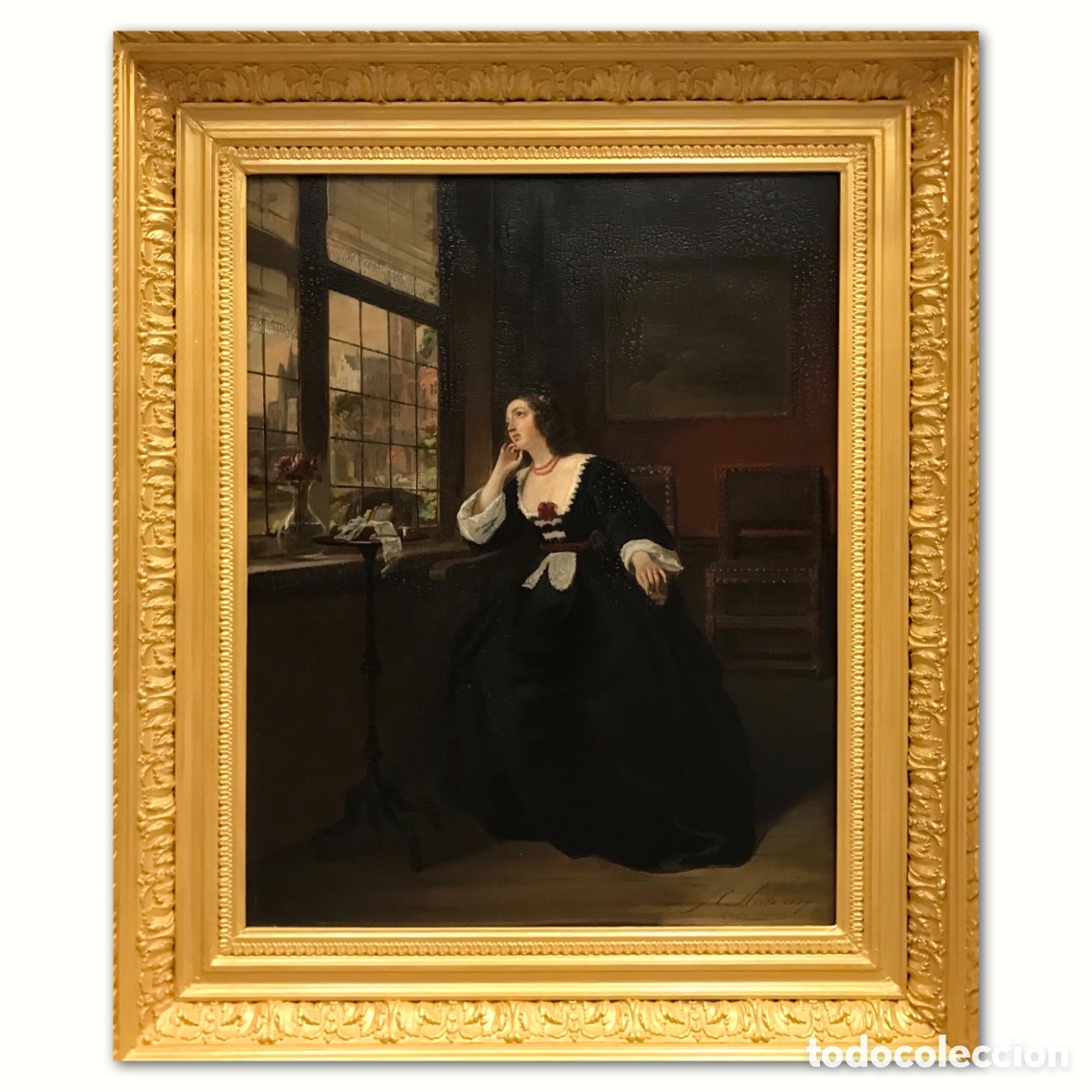 Arte: &ldquo;Het Wachten&rdquo; Johannes Cornelis Mertz (1819-1891), 1859, 70x59x8cm