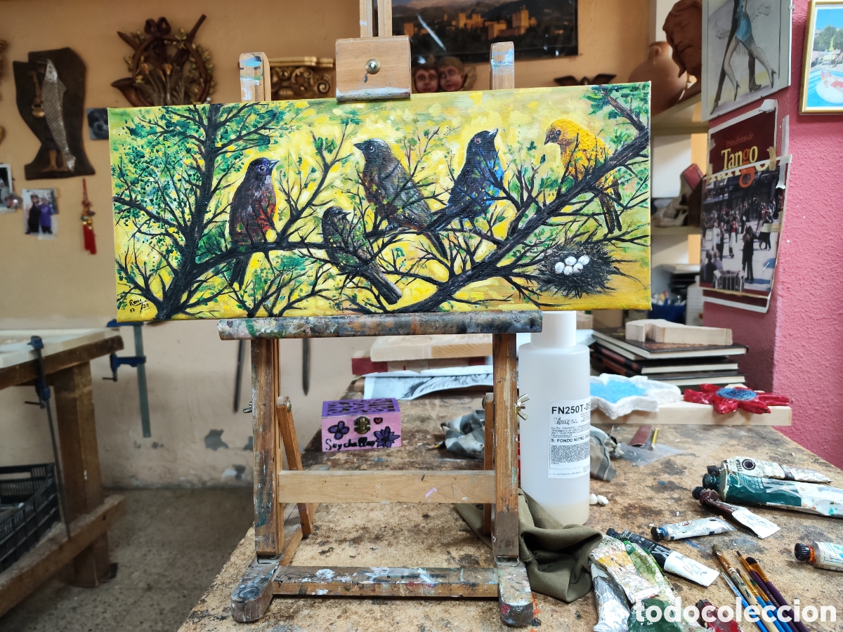 Arte: P&aacute;jaros pintado oleo - Foto 3