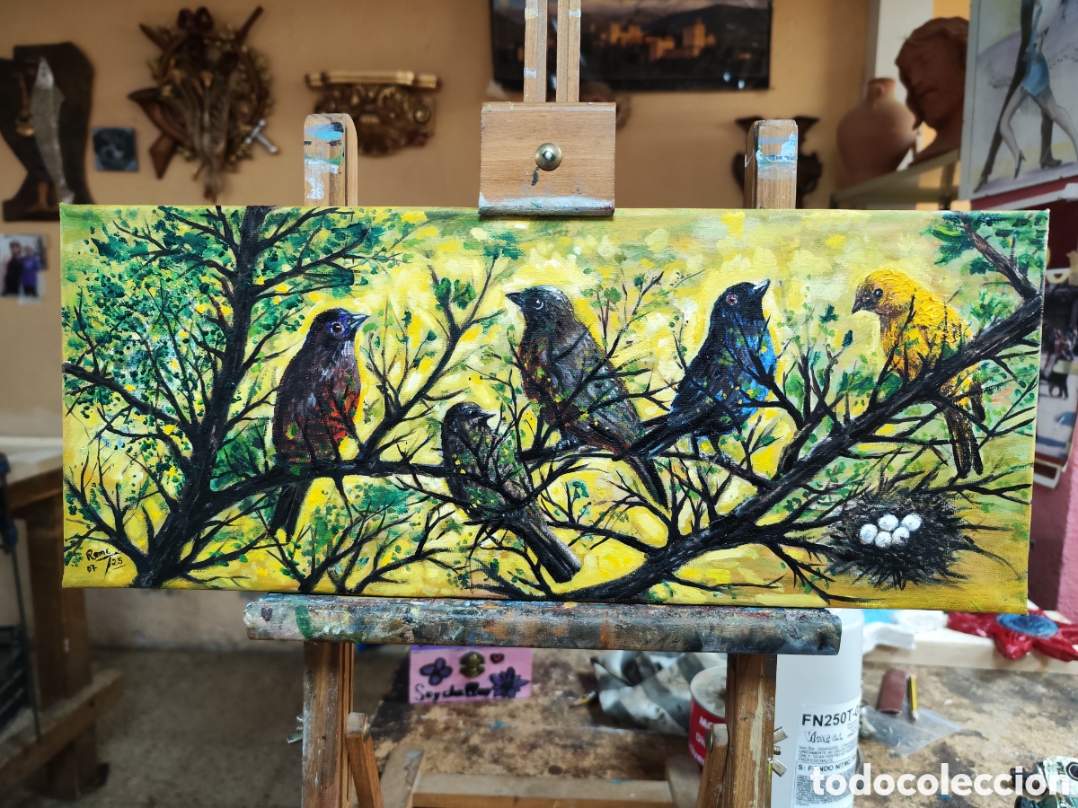 Arte: P&aacute;jaros pintado oleo - Foto 1