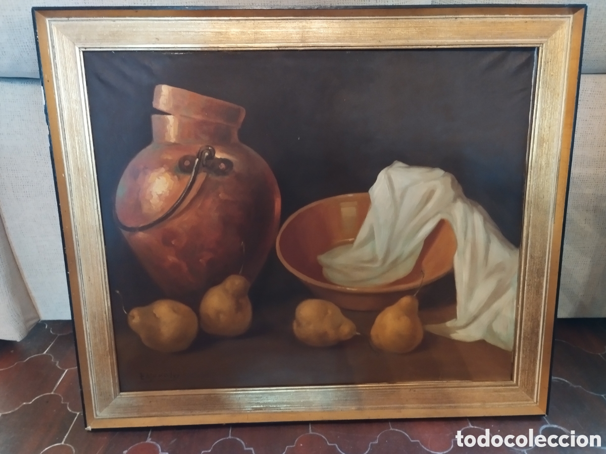 Arte: Bodeg&oacute;n cl&aacute;sico &oacute;leo sobre lienzo - Foto 1