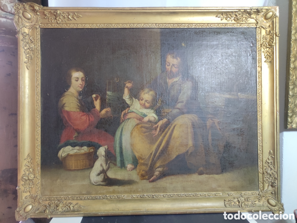 Arte: Cuadro representando copia de Murillo del siglo XIX - Foto 1