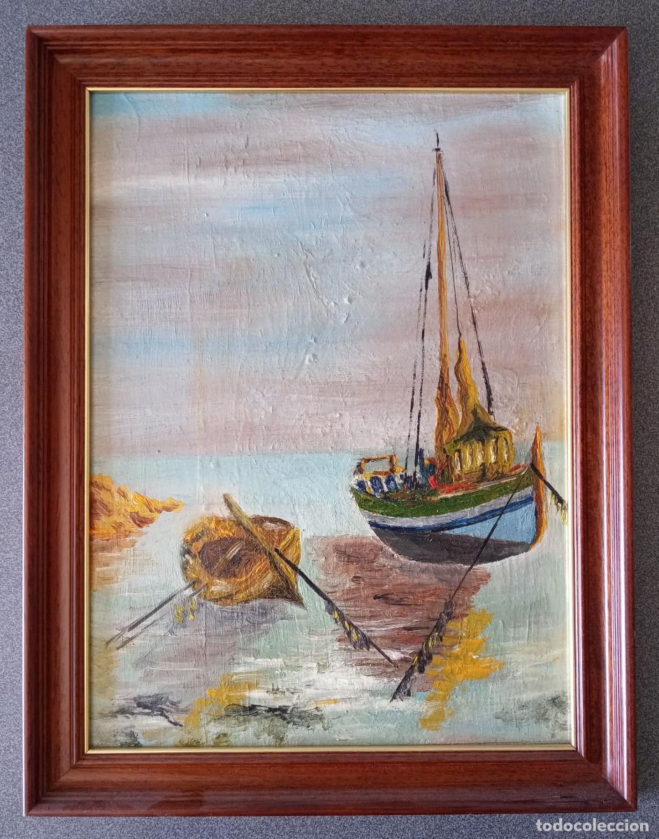 Arte: Cuadro &oacute;leo sobre madera barco - Foto 1