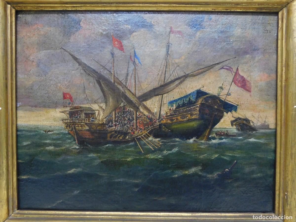 Arte: &Oacute;LEO SOBRE TELA - BATALLA NAVAL - Foto 2