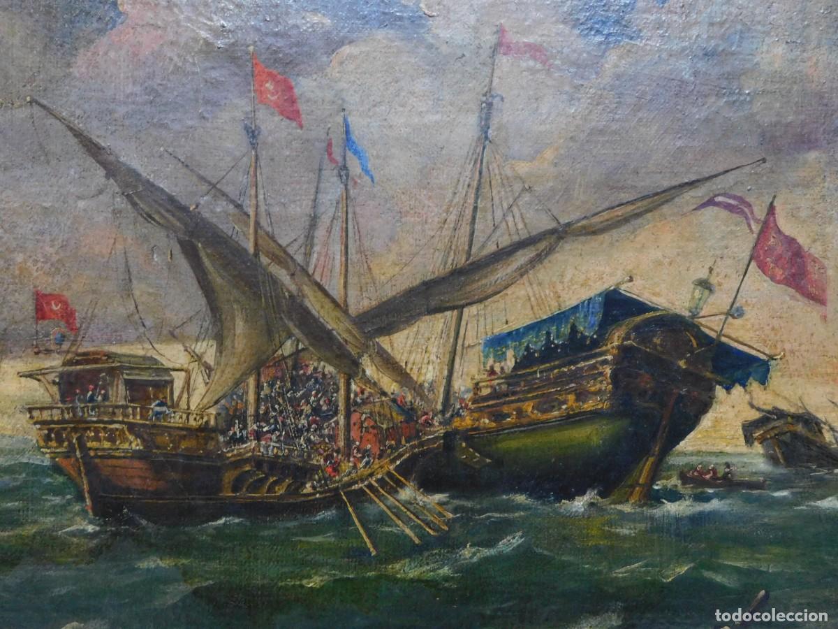 Arte: &Oacute;LEO SOBRE TELA - BATALLA NAVAL - Foto 3